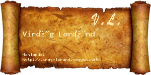 Virág Loránd névjegykártya