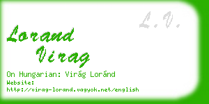 lorand virag business card