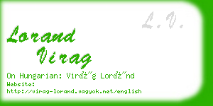 lorand virag business card